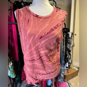 Michael Stars red and pink tie dye sleeveless top, sz M